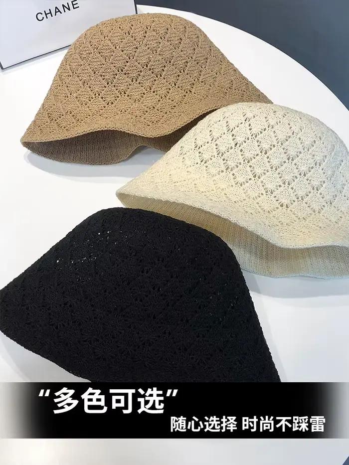 Chapeau Bob en Tricot Creux Japonais pour Femme