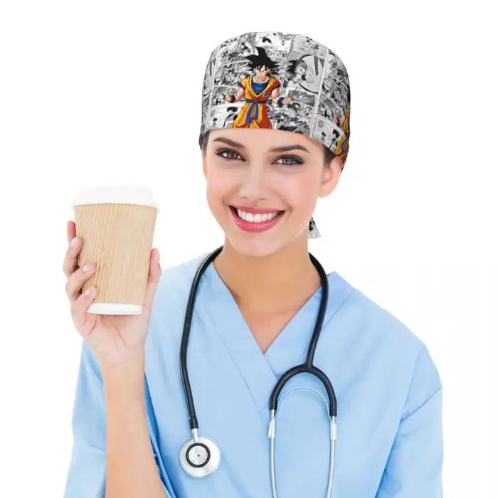 Casquette de travail Goku personnalisée chapeaux chirurgicaux hommes femmes Anime