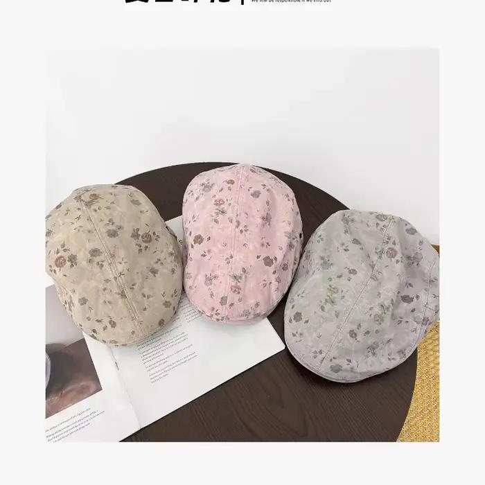 Bérets Mori imprimés style littéraire pour femme – Protection solaire printemps-été