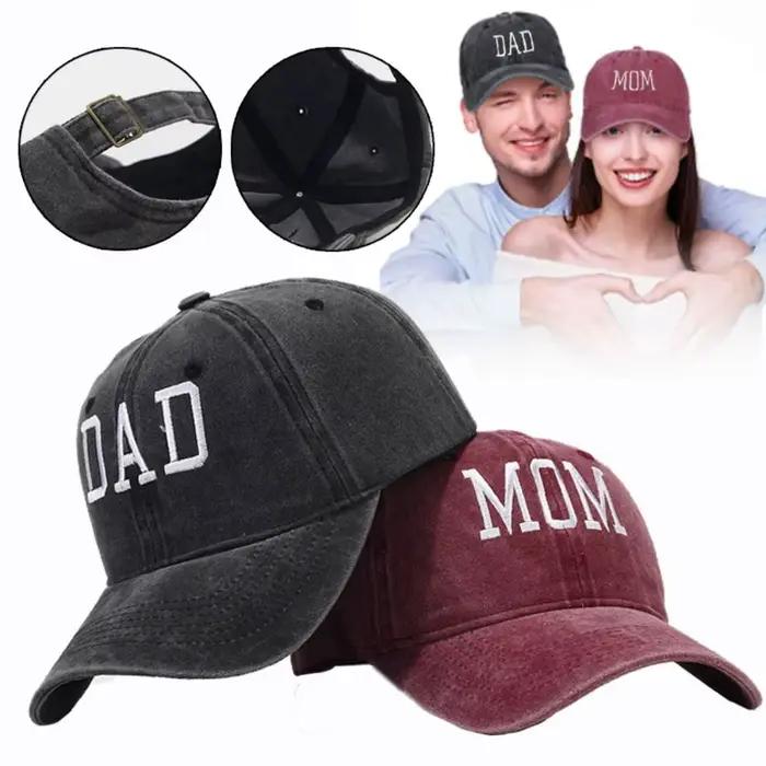 Casquettes de baseball brodées « DAD MOM » style vintage hip-hop
