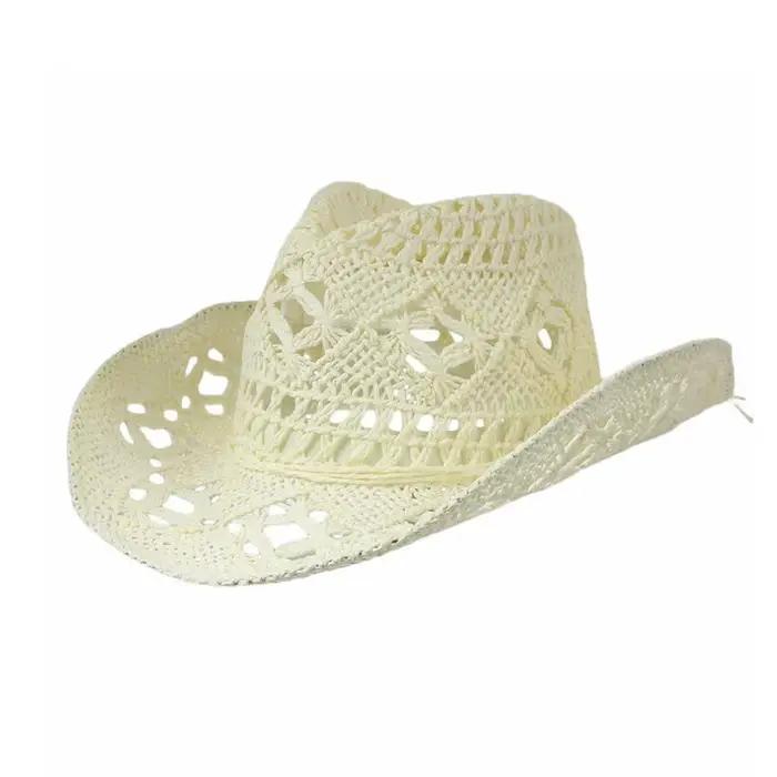 Chapeau de Cowboy Occidental en Paille Fait à la Main pour Homme et Femme