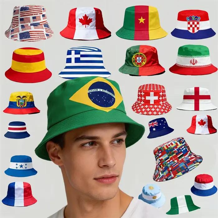 Chapeau Bob Réversible Drapeaux Nationaux 2026 Hommes Femmes