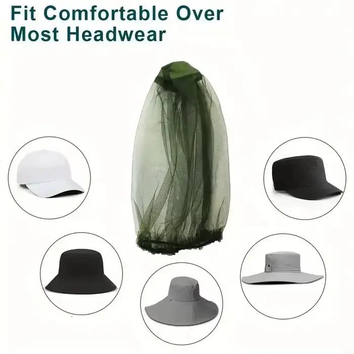 Chapeau de jardinage en filet de maille de tête de moustique anti-insectes en plein air pour la randonnée Camping pêche-chapeau de Protection