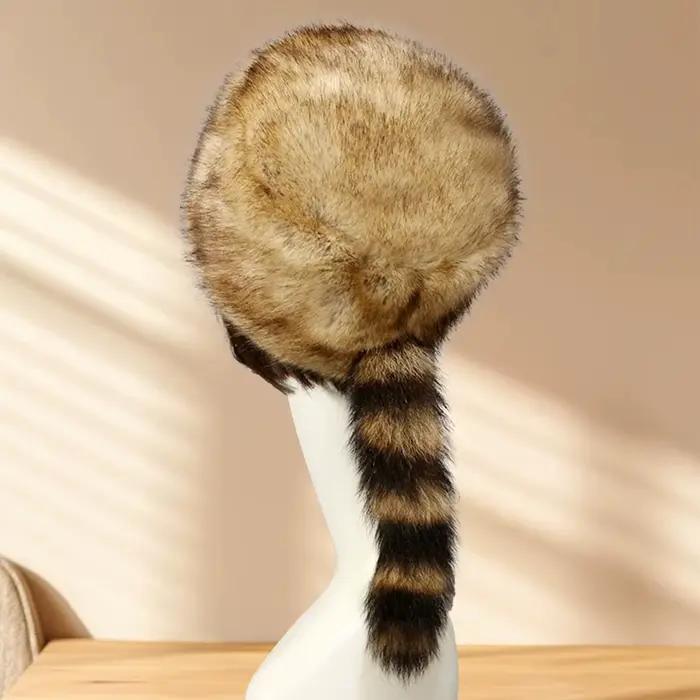 Chapeau en peluche russe chaud d'hiver pour femmes