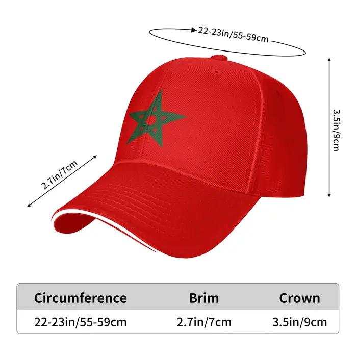 Casquette Syntecso en polyester pour hommes et femmes, style camionneur, protection solaire, motif drapeau du Maroc pour tennis skate et hip-hop