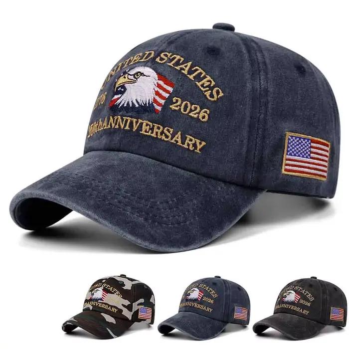 Casquette de baseball rétro brodée Aigle Patriot pour homme et femme