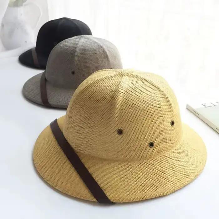 Chapeau de paille unisexe style britannique pour l'été