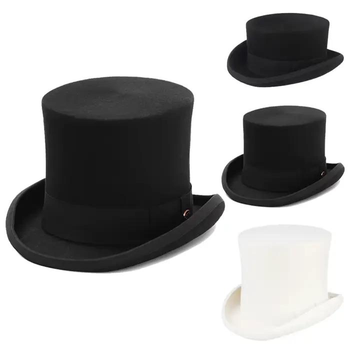 Chapeau haut de forme en feutre 100% laine pour homme et femme