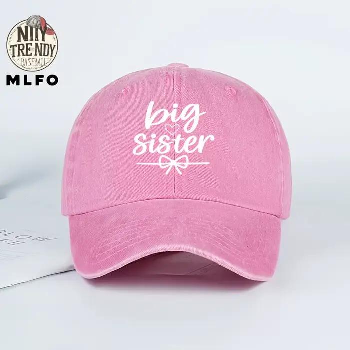 Nouvelle casquette de baseball tendance « Big Sister » à imprimé cœur et nœud