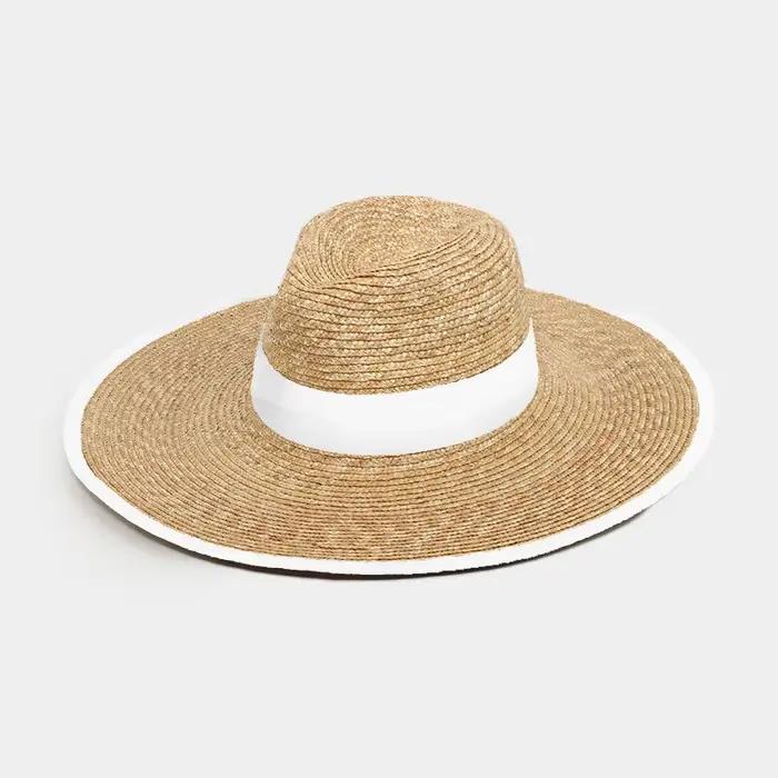 Chapeau de paille à large bord pour femme