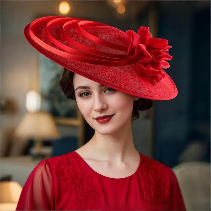 Chapeau fascinateur à grande fleur pour femmes