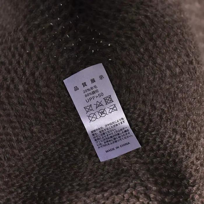 Chapeau seau tricoté en laine à bord roulé de Style japonais pour femmes