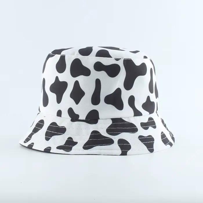Casquette de pêche réversible pour femme imprimée vache rose, chapeau de seau multicolore, style sport et moderne pour femmes, printemps, été, automne
