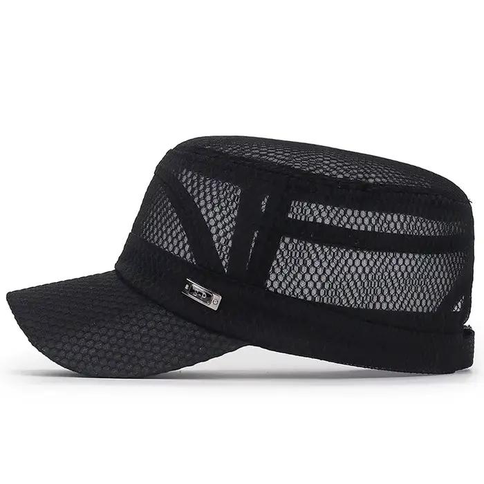 Nouvelle casquette plate respirante en maille intégrale Iron Label pour hommes