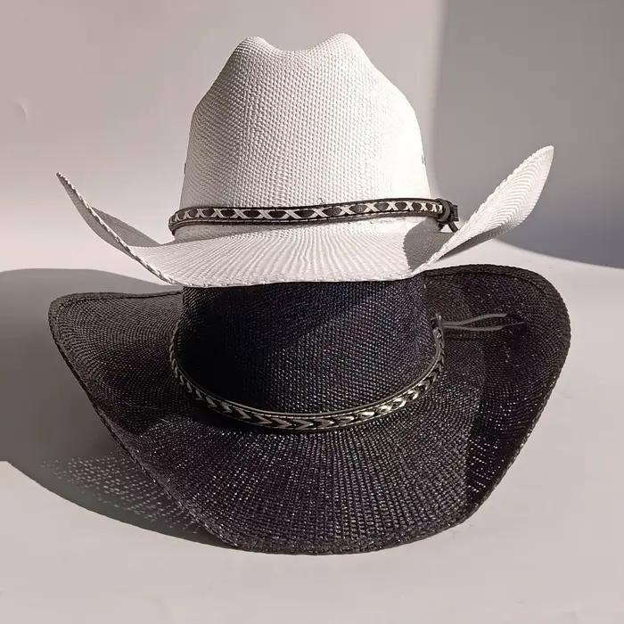Chapeau de paille de cowboy rigide pour hommes et femmes