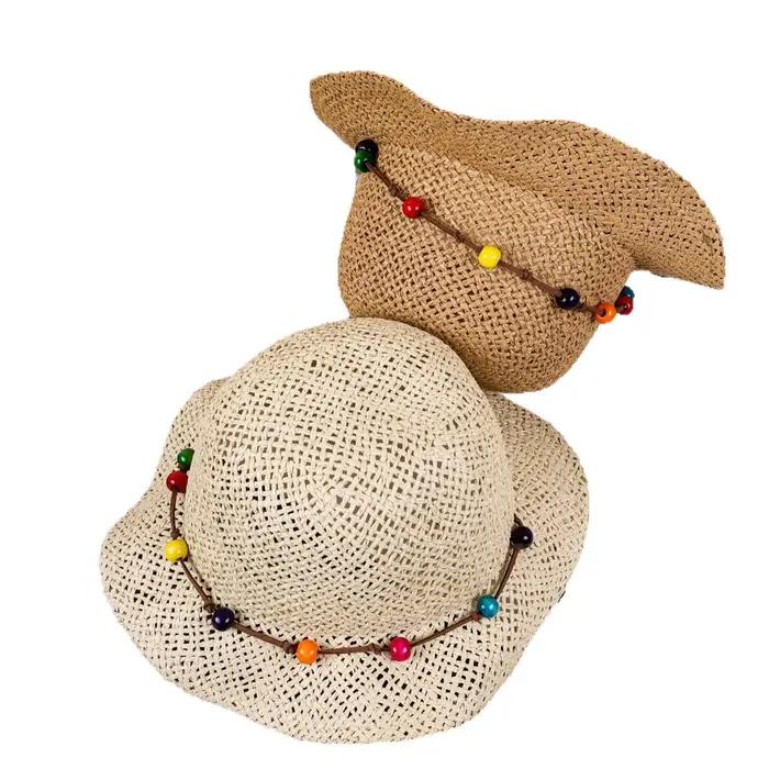 Chapeau de paille en jean d'été pour filles