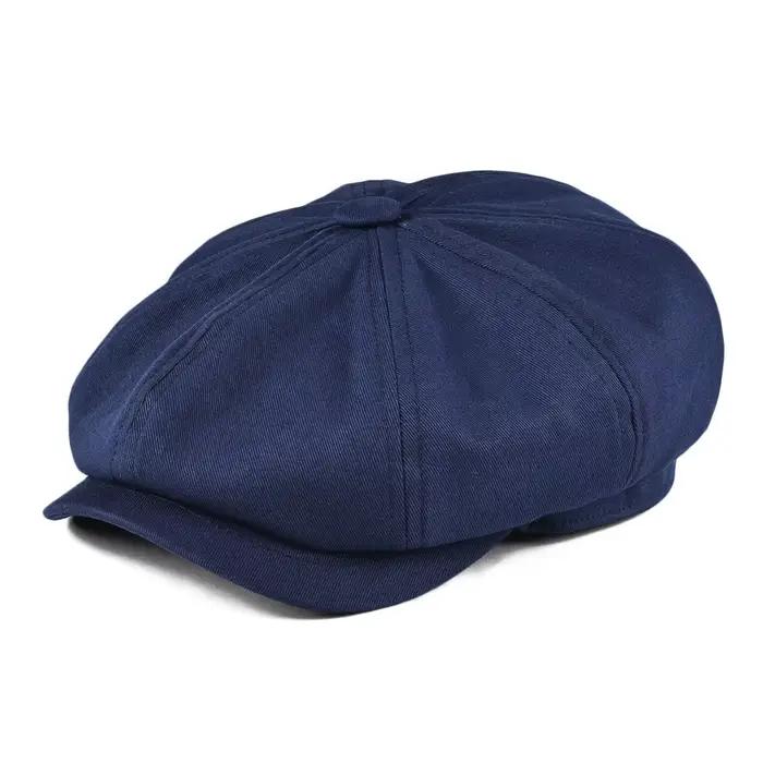 Casquette Gavroche Homme BOTVELA en Coton Sergé 8 Panneaux – Chapeau Plat Style Ivy Cabbie
