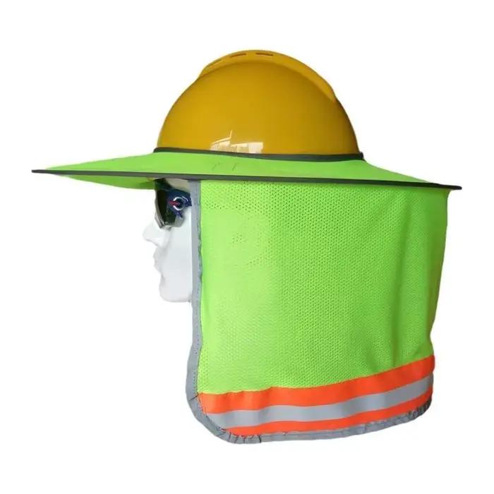 Chapeau de soleil protection solaire pour casques de sécurité bord large et bande réfléchissante adapté aux travaux extérieurs printemps été