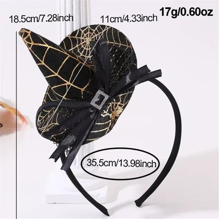 Bandeau de chapeau de sorcière solide or pour femmes durables pour Halloween et événements costumés