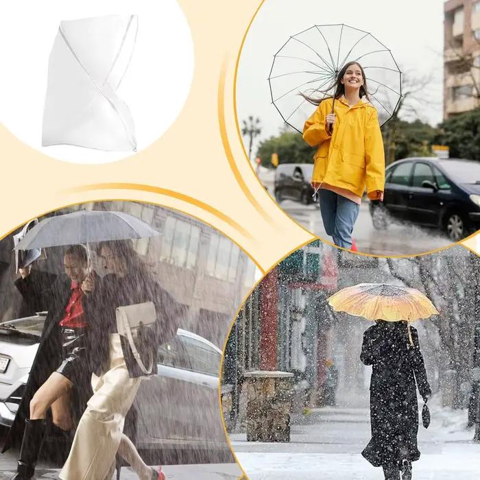 Chapeau de pluie transparent réutilisable imperméable à large bord pour femme