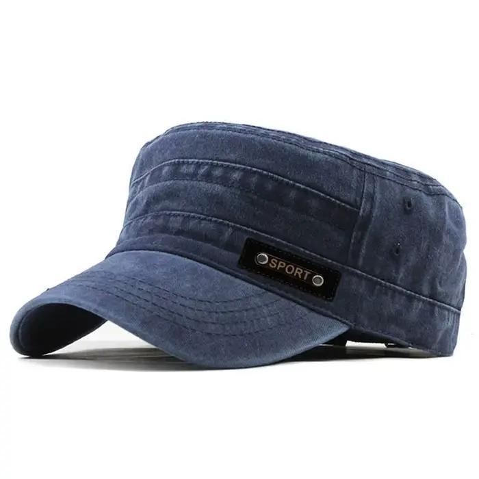 Casquette plate décontractée en coton délavé