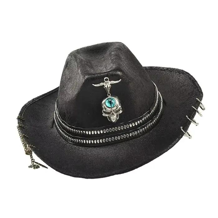 Casquette à thème gothique moderne 39BB avec accents métalliques pour les amateurs mode