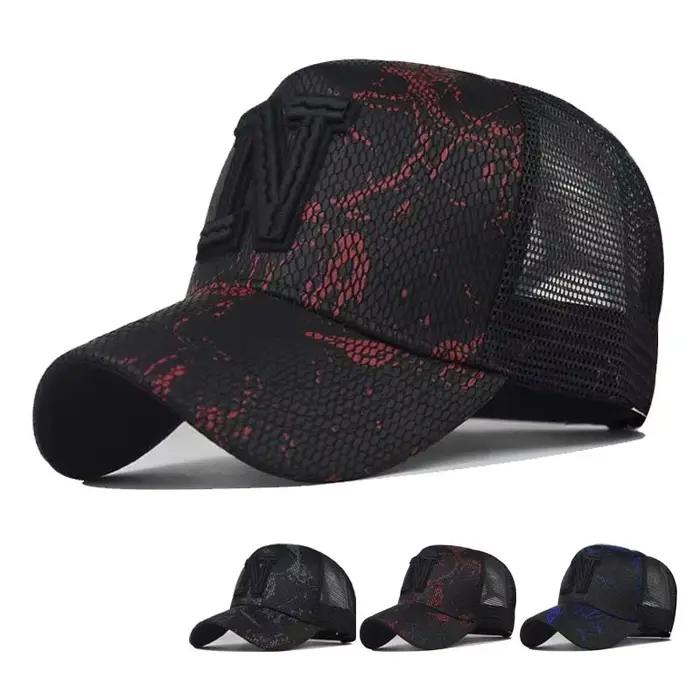 Nouvelles casquettes de baseball en maille pour hommes décontracté brodées snap back protection solaire printemps été sportives