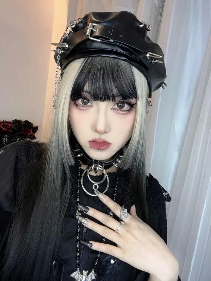 Harajuku gothique Lolita cuir diable béret chapeau casquette automne hiver Y2K fille femmes métallique Punk pointu ongles chapeaux décoratifs