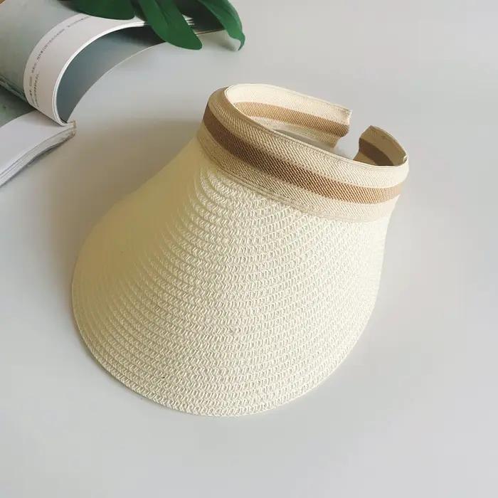 Casquettes de cyclisme larges visières de paille pare-soleil chapeaux pour femmes