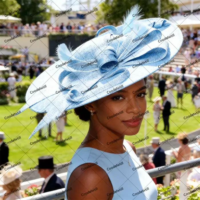 Chapeau Épingles à Cheveux Violet Royal Ascot Lin pour Femmes Fêtes Mariages Occasions Spéciales