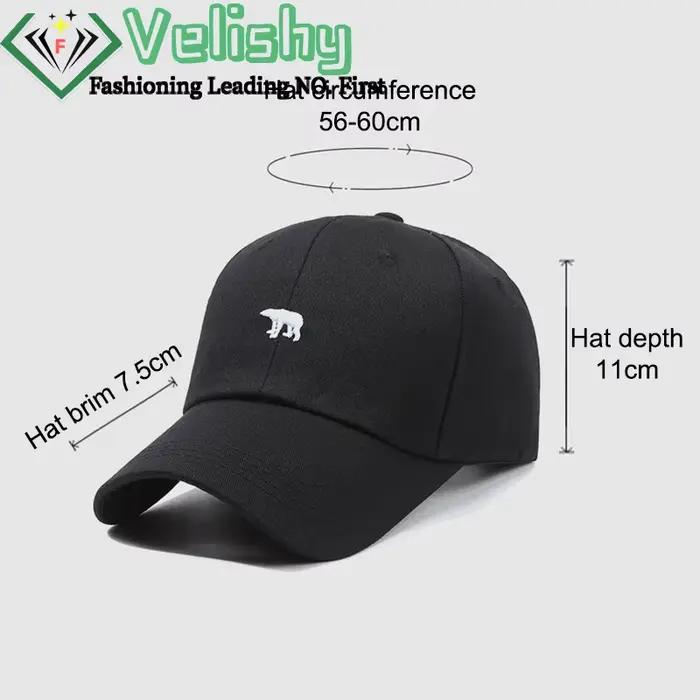 Casquette de Baseball nouveau printemps été solide chapeau de soleil brodé ours polaire hommes femmes coton casquettes