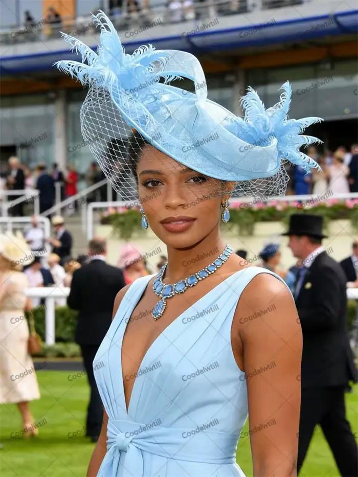 Fascinateur élégant en polyester pour femmes, bandana chic pour mariage, soirée formelle, cocktail, derby, dîner de gala