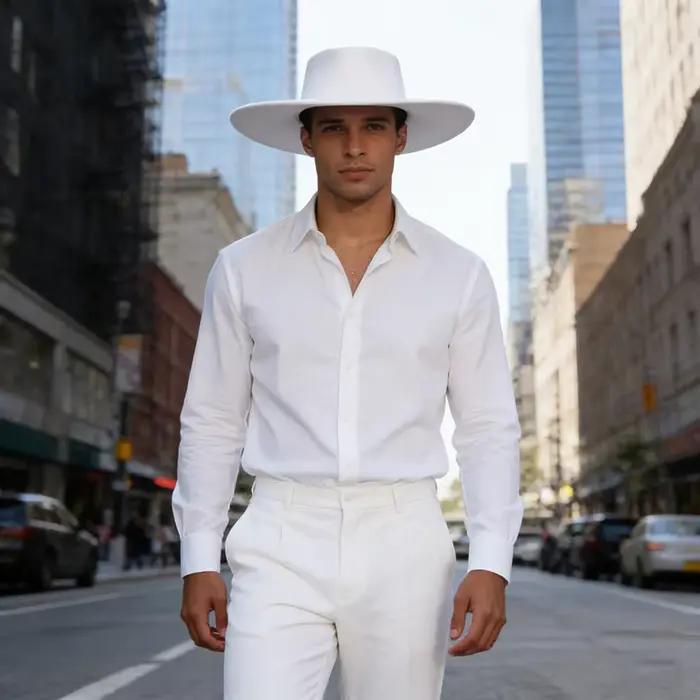 Chapeau Fedora à large bord pour hommes et femmes