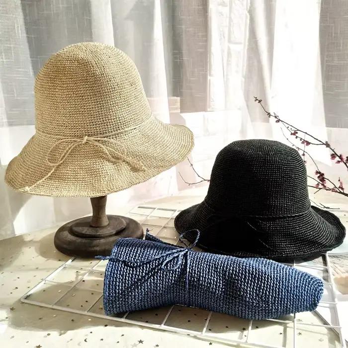 Chapeau de paille en raphia pour femmes