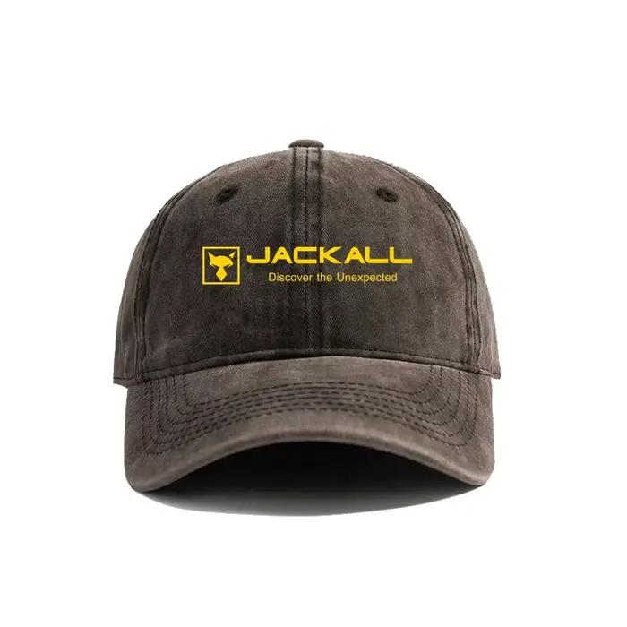 Jackall leurres Logo appâts de pêche casquettes de Baseball chapeaux en détresse casquette hommes femmes rétro en plein