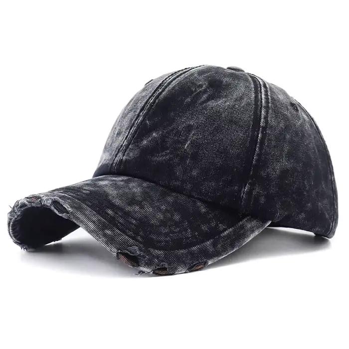 Casquette de Baseball en Denim délavé pour femmes et hommes