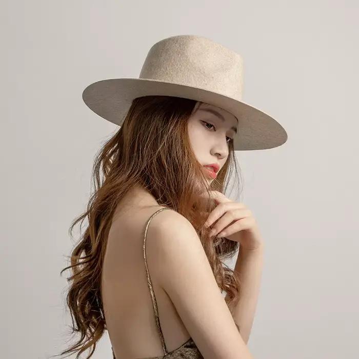 Chapeau Fedora 100% laine Premium printemps automne hiver hommes femmes Sombrero Panama casquettes église haut de