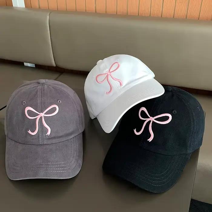 Casquette de baseball rose Coquette brodée avec nœud