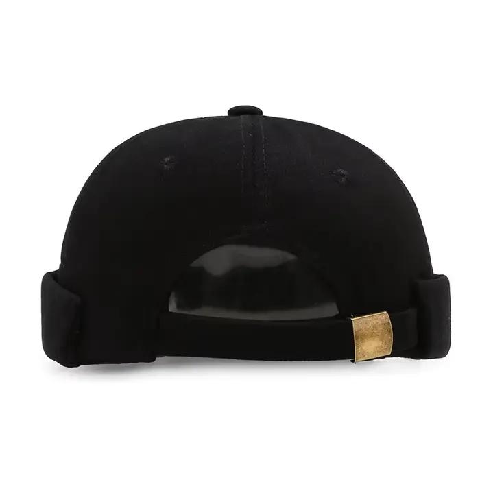 Vintage dôme chapeau Melon unisexe sans bords Bonnet couleur unie tendance Yuppies