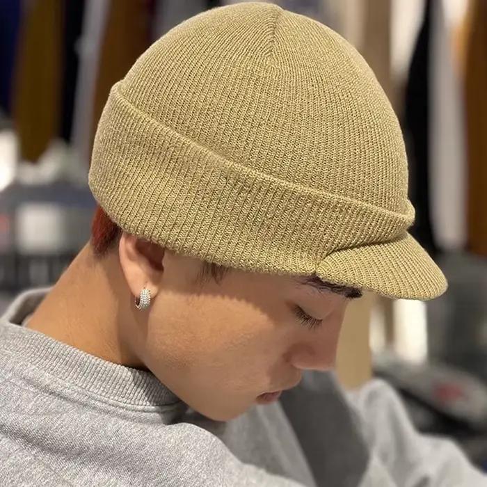 Nouveaux chapeaux tricotés unisexe mode épaissir fourrure doublée bonnet doux avec bord thermique hiver Simple Hip Hop chapeau pour hommes femmes cadeau