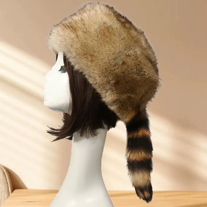 Chapeau en peluche russe chaud d'hiver pour femmes