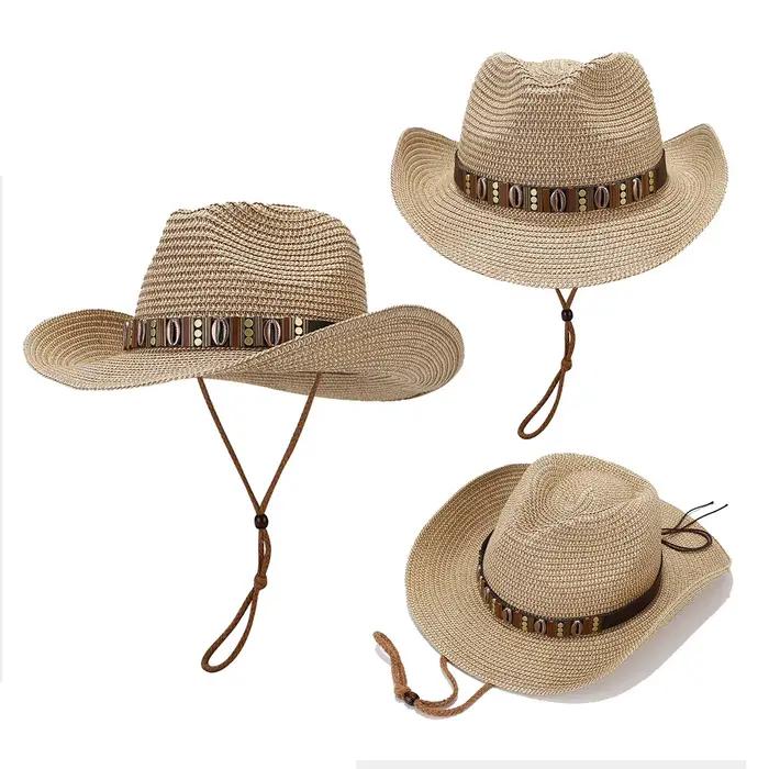 Chapeau de paille Panama rétro de style western