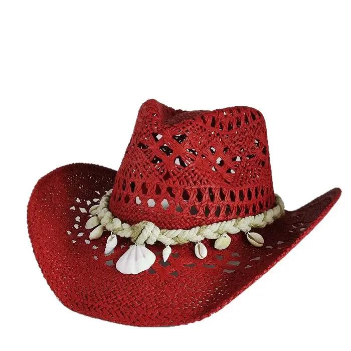 Chapeau de cowboy occidental en paille pour homme