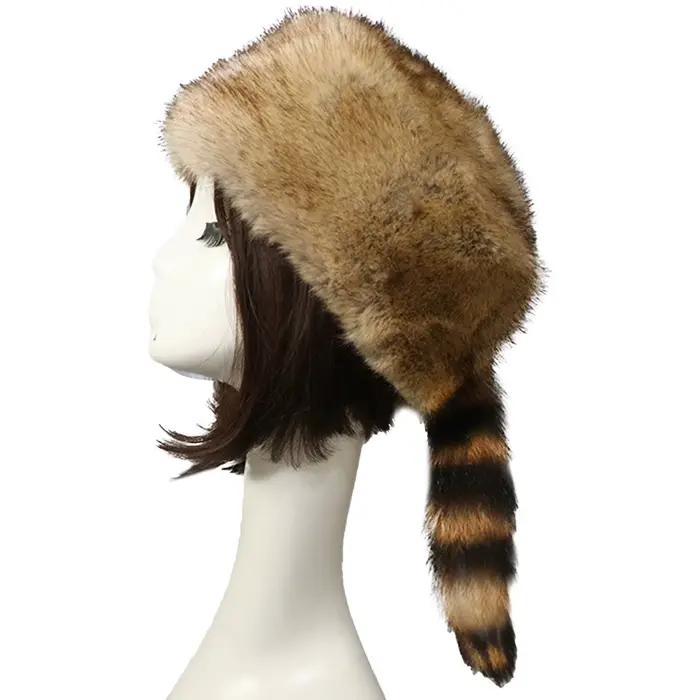Chapeau en peluche russe chaud d'hiver pour femmes