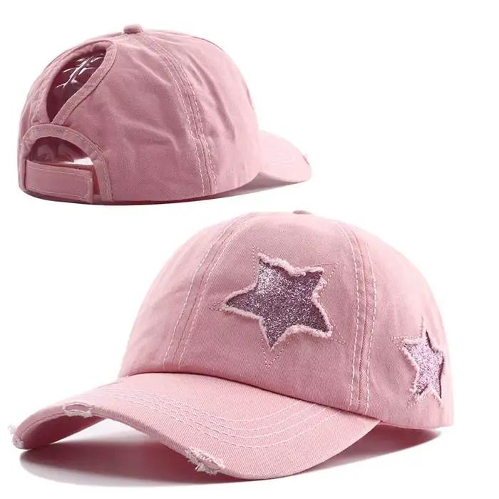 Casquette de baseball à queue de cheval haute pour femmes