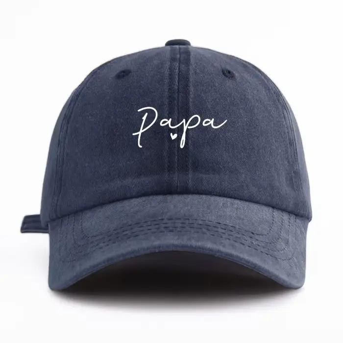 Casquette de baseball PAPA délavée, rétro et décontractée, réglable, protection solaire, pour homme et femme, usages quotidiens et occasions spéciales