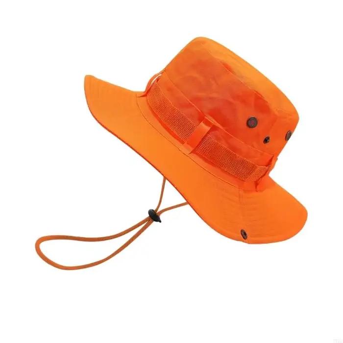 77HE Chapeau pêcheur fluorescent multipus pour le camping Randable Breatch Sunproof