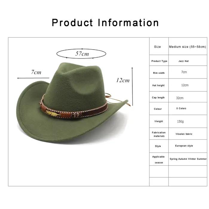 Chapeau melon en feutre de laine classique vintage pour adultes, décontracté, quatre saisons, protection solaire, polyester, bord ample, artisanat senti, occassions spéciales