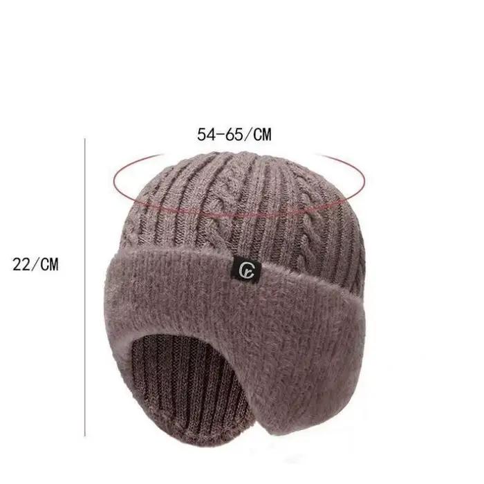 Protection par temps froid pour personnes âgées ; Bonnet tricoté d'extérieur tendance pour hommes ; Casquette
