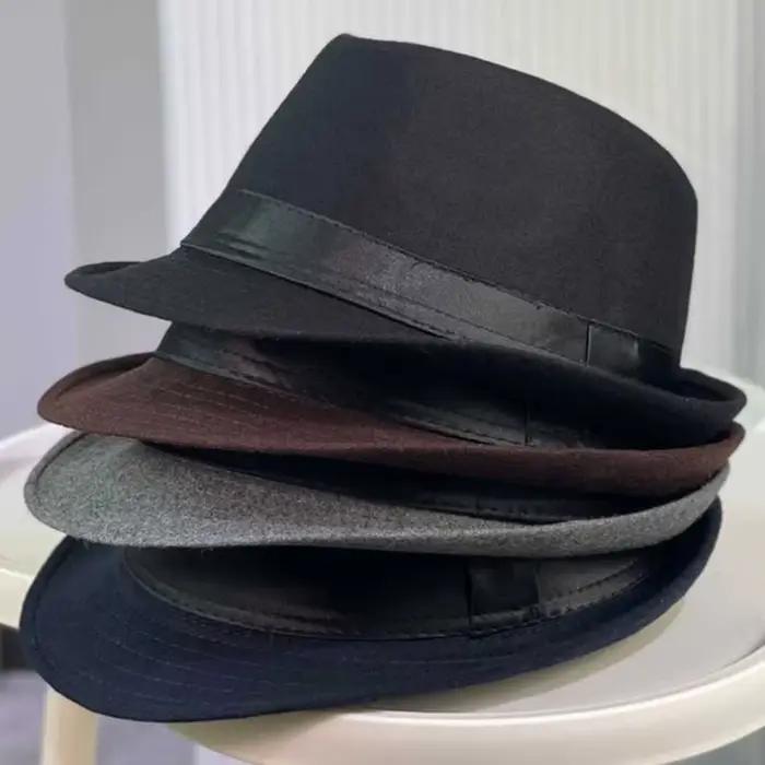 2025 nouveaux hommes automne et hiver haut-de-forme chapeaux personnes âgées chapeau à la mode britannique moyen-âge